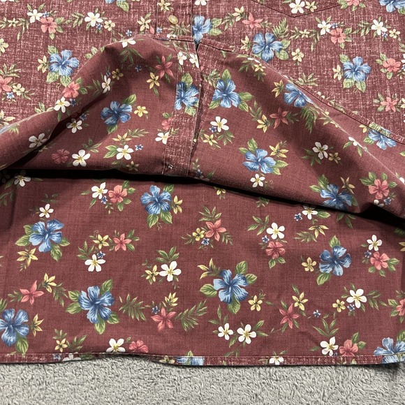 Reyn Spooner Hawaiian Shirt Mens Medium Floral Button Up Reverse Print - Picture 7 of 10